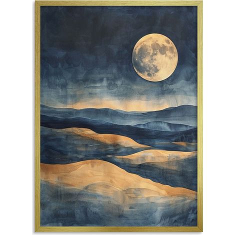 Dekoration fürs Büro Wohnzimmer Wandbild Wandposter Goldrahmen Berge (1/5)