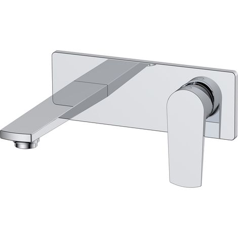 RAK Blade Wall Mounted Basin Mixer Tap with Back Plate - Chrome (1/2)