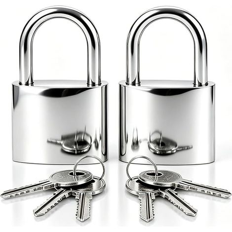 cadenas clé - cadenas de 32 mm - cadenas casier gym, armoires - Argenté (1/5)