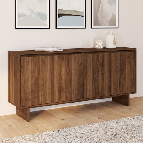 Aparador YURI 160 cm 4 puertas efecto nogal (1/5)