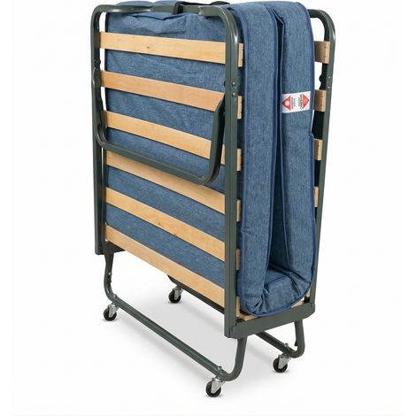Brandina Pieghevole Professionale 80x200 con 15 Doghe e Materasso H10 cm inverno/estate - Misura: 80x200 Fuori misura (1/5)