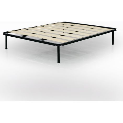 RETE MATRIMONIALE 160X190 IN METALLO NERO CON 7 DOGHE (1/5)