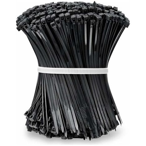 royaluxe- Norcks Attaches De Câble, Collier De Serrage 100 MM X 2,5 MM, Attache Câble, Serre Câbles Rilsan Nylon, Colliers Serre-Cable 100MM, Noir, Lot De 1000 Pièces