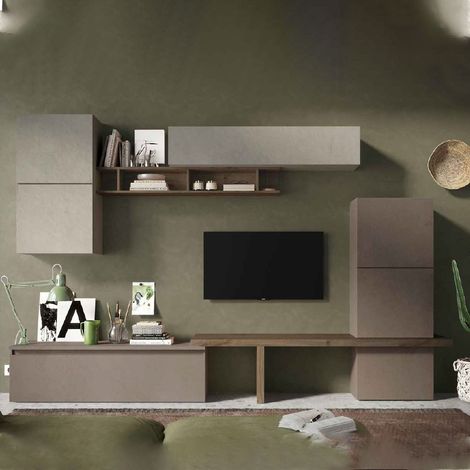 Parete attrezzata soggiorno comp 19 - Infinity ARGILLA / BRONZO / MERCURE (1/2)