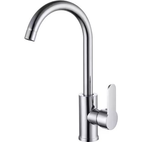Bathroom Faucet, Single-Lever Basin Mixer Tap, 360° Swivel Brass Faucet, Water Connection (1/5)