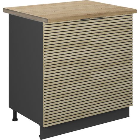 Mobile lavello cucina Fame-Line, Pannello in quercia, 80 cm , PL Rovere, Vicco
