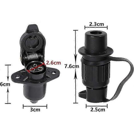 Enchufe y toma de corriente de 3 pines - Enchufe y toma de corriente impermeables para tractor de 12 V - Edición DIN 9680 0621