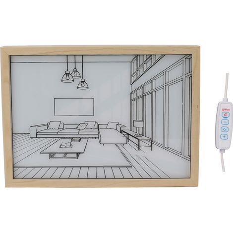 LED Illuminated Wall Art Lighted Decor Light Shadow Photo Frame Painting 3 Colours Dimmable for Bedroom Living Room L Model 3 (1/5)