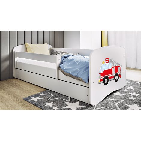 Letto 80x180 compreso di rete e cassetto Kocot Kids Babydream Pompier - Bianco