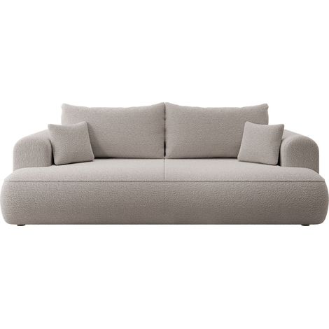 Selsey - Ovo 3-Sitzer-Schlafsofa mit dunkelbeigem Bouclé-Behälter (1/5)