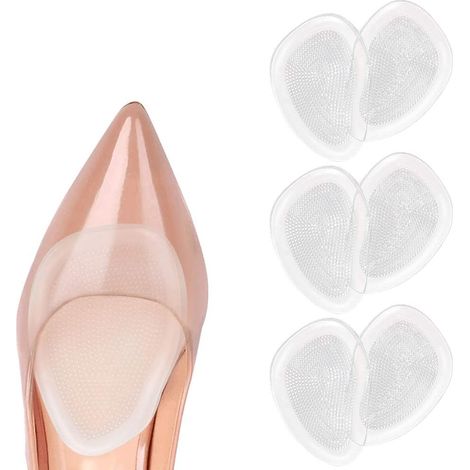 Lot de trois paires de coussinets en gel pour avant pied semelles antidérapantes protection talon pour chaussures a talons hauts