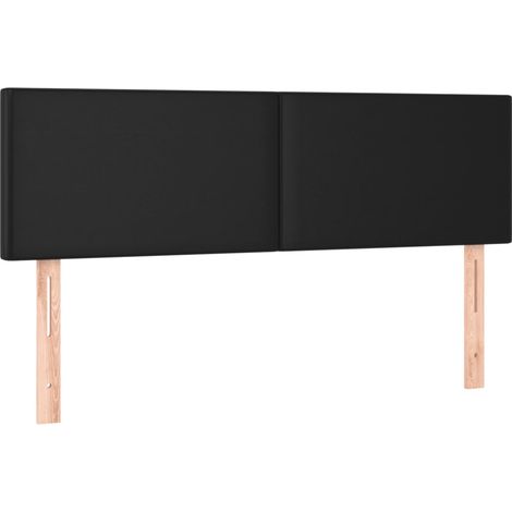 Cabecero con luces LED cuero sintético negro 144x5x78/88 cm vidaXL