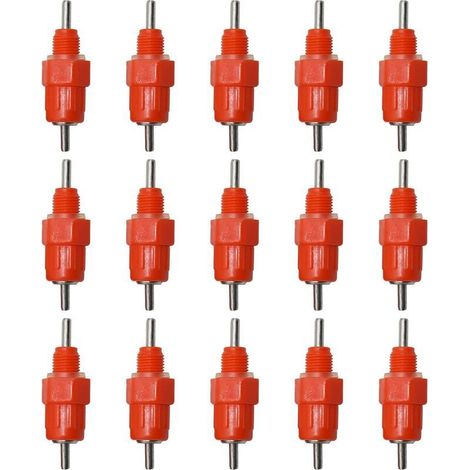 Abbeveratoi automatici, abbeveratoi a capezzolo, abbeveratoi per pollame, abbeveratoi automatici a capezzolo, per polli, anatre, pollame, 15 pezzi (1/3)