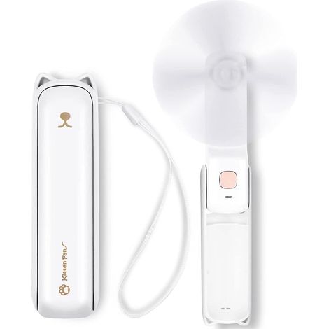 Ventilateur portable à main, mini ventilateur de voyage portable rechargeable par USB, ventilateur de poche pliable à 3 vitesses (1/5)