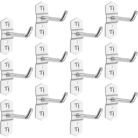 Lot de 12 crochets métalliques pour panneau perforé de (1/5)