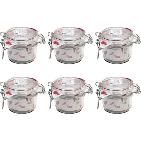 Lot de 6 bocaux hermétiques à bouchon mécanique, bocal pot de conservation, capacité 12.5 cl - Ø 8.3 x Hauteur 7.1 cm (1/3)