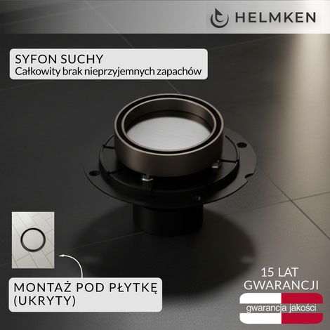 Desagüe puntual Helmken 37U035GM, 100 x 100 mm, grafito. (1/5)