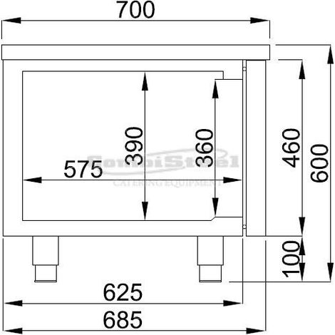 Table réfrigérée H 600 mm 2 portes - Combisteel (1/3)