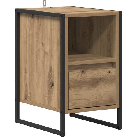 Maison Exclusive - Nachttisch Kunsthandwerk Eiche 39,5 x 30 x 50