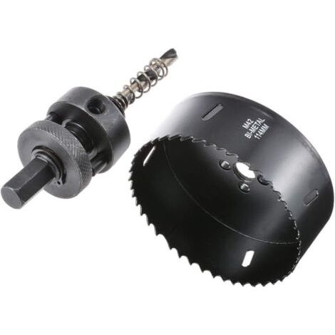 Scie Cloche 71mm - Noir, M42 Hss Bi-Métal Découpeur de Trous en Acier à Haute Vitesse Avec Tige de Positionnement de Foret Pour Panneau De Fibres, Bois, Plastique, Cloison Sèche, Métal Mince (1/5)