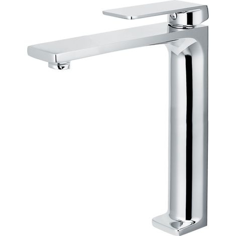 IMEX grifería monocomando para lavabo alto color cromado cuerpo en latón y zama cartucho cerámico Ø25mm con tubos flexibles 38 incluidos - modelo Fiyi Imex-BDF016-3 (1/2)
