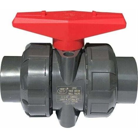 Vanne double union à coller diam 40 mm vanne boisseau pvc robinet boisseau sphérique robinet a bille sph (1/4)