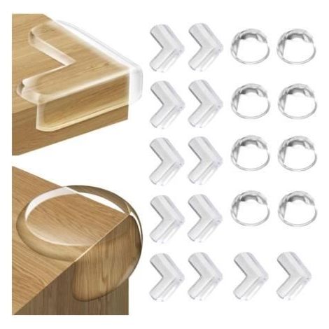 20 PCS Coin de Table Protection Bebe Protection Protege Coin Table Bebe Meuble Bébé Protection Angle de Table avec Une Super Colle (1/4)