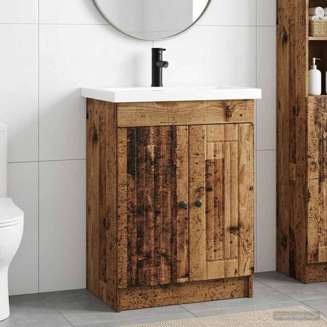 Juego de muebles de baño Madera envejecida 56 x 37,5 x 81 cm