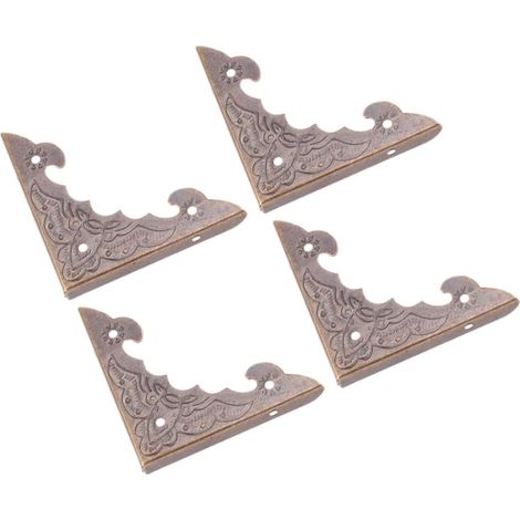 4 protège-coins décoratifs - métal - marron - style vintage (1/5)