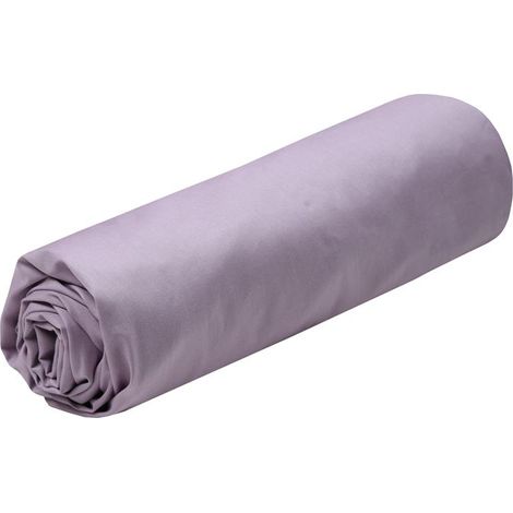 Stof - Drap Housse - Taille 140X200 Cm Grand Bonnet 30 Cm - Qualité Percale De Coton - 100% Coton Certifié Oeko-Tex - Couleur Parme - Modèle Elysée - Linge De Lit Pour Maison - Doux Et Confortable