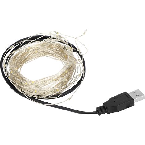 Guirlande lumineuse LED 10m fil de cuivre USB déco lampe pour Halloween maison fête lumière chaude (1/5)