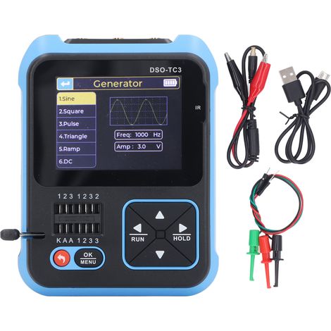 Oscilloscope numérique portable 3 en 1 en ABS avec testeur de transistors, multimètre LCR et testeur de transistors pour la maintenance (1/5)
