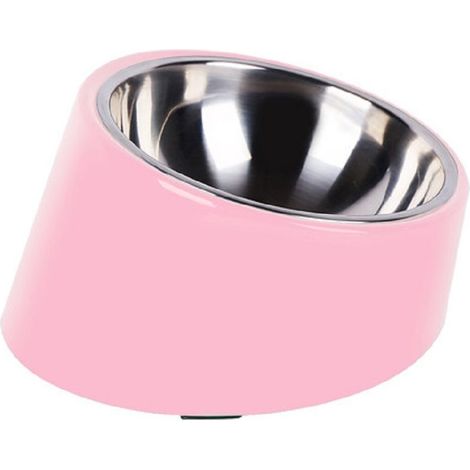 Gamelle pour chien et chat, gamelle inclinée antidérapante, moderne et élégante, support en mélamine avec acier inoxydable massif amovible