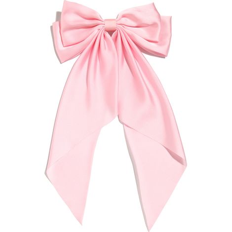Horquilla grande retro con lazo de cinta, horquilla de cuento de hadas en la parte posterior de la cabeza, rosa claro.
