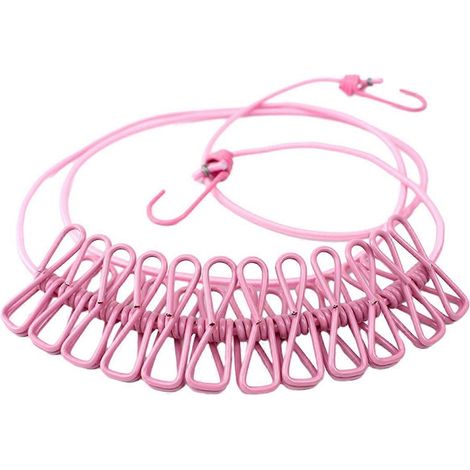 Corde à linge rétractable en D avec 12 pinces - (1/5)