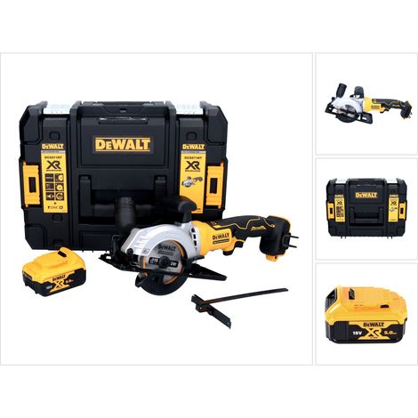 Sierra circular sin cable DeWalt DCS 571 18 V 115 mm sin escobillas + 1x batería 5,0 Ah + TSTAK - sin cargador