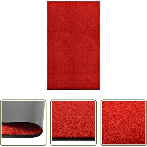 Tapis anti-poussière - Paillasson lavable Rouge 90x150 cm (1/5)