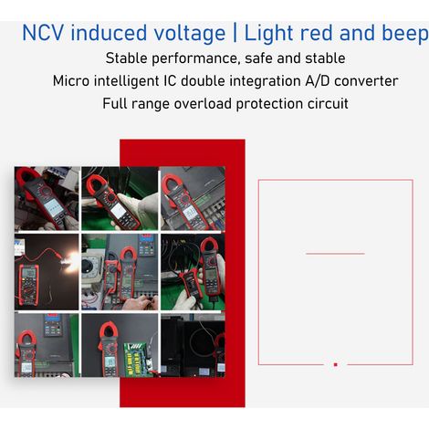 MAYILON Pince ampèremétrique numérique, multimètre intelligent AC, testeur d'ampères-ohms-volts, outil d'électricien rétroéclairé de haute précision (1/5)