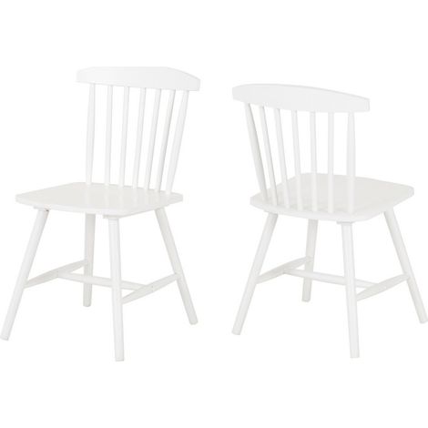 Emery Indoor Dining Chair (Pack of 2) - Rubberwood - L50 x W45 x H79 cm - White