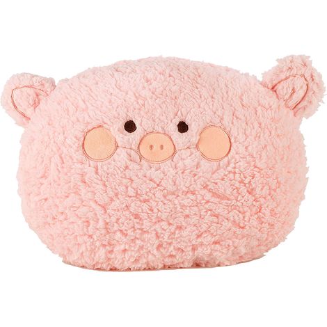 Coussin douillet en peluche chaude, animal mignon décoratif, coussin pour les mains doux et chaud pour maison chambre bureau rose 28 cm (1/5)