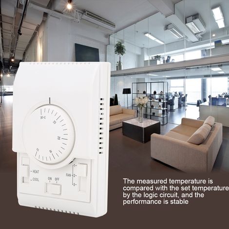 Thermostat mécanique d'ambiance pour climatiseur, régulateur de température à montage en saillie 10-30°C, 220V AC (1/5)
