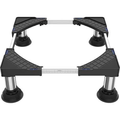 (Noir) Support de machine à laver 4 Pieds à Ventouse Socle Lave Linge Charge 250 kg pour Frigo Lave-linge Sèche-linge réglable 45-65 cm (1/5)