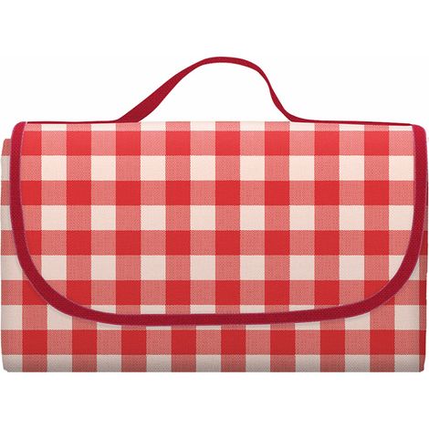 Picknickdecke für den Außenbereich, extra große Stranddecke, faltbar, leicht, wasserdichte Sandmatte, 150 cm x 200 cm, geeignet für Strände, Camping, Wandern, Parks und Terrassen (rot).