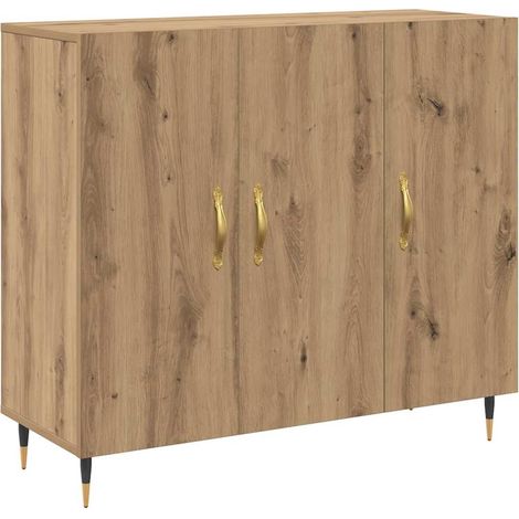 Buffet,Bahut,Meuble de Rangement Marron 90 x 34 x 80 cm Bois d'ingénierie CFW42159 (1/5)