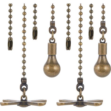 4 chaîne de Traction pour Ventilateur de Plafond - Chaîne D'Extension avec Ampoule Décorative et Cordon Ventilateur - pour Plafonnier - Rallonge - Bronze Antique (1/5)