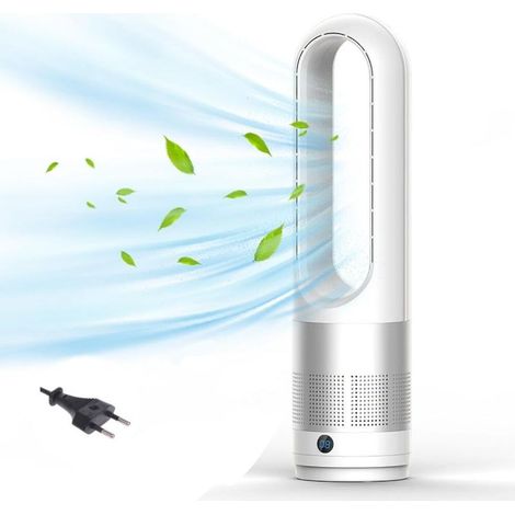 Ventilateur tour sans rotor avec purificateur d'air, silencieux, avec télécommande,affichage LED, ventilateur sans lame pour chambre à coucher (1/5)