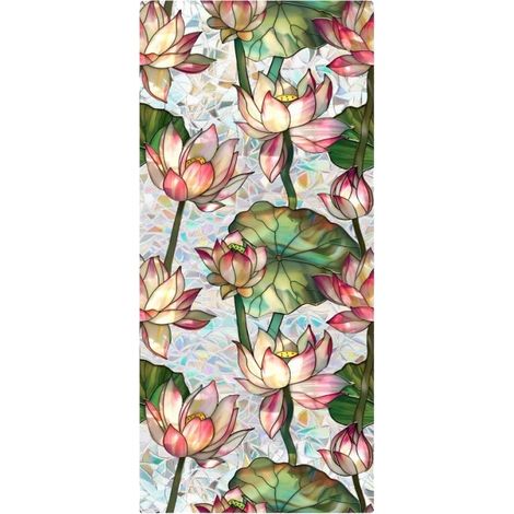 Film de confidentialité pour fenêtres, effet vitrail, protection UV, B, 43cm x 100cm-d (1/2)