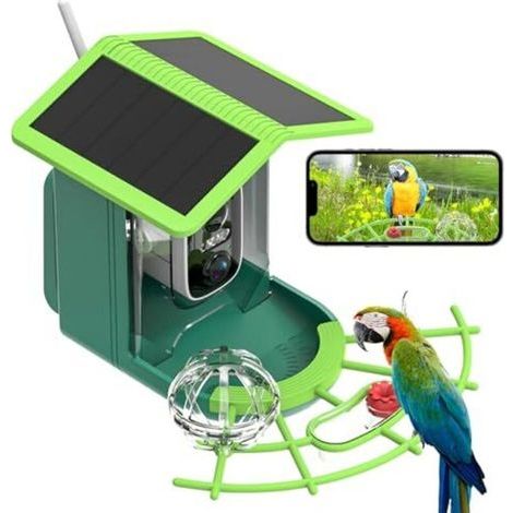 Vogelfutterhaus für den Außenbereich, KI-Vogelerkennung, Nachtsicht in HD 4K, IP65 wasserdicht, Solarpanel, automatische Aufnahme, sofortige Benachrichtigung (1/5)