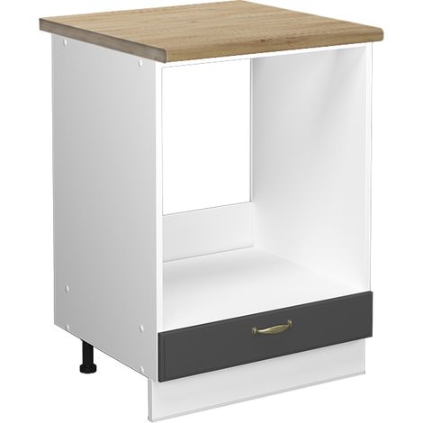 Herdumbauschrank Fame-Line, Anthrazit-Gold, 60 cm , AP Eiche, Vicco