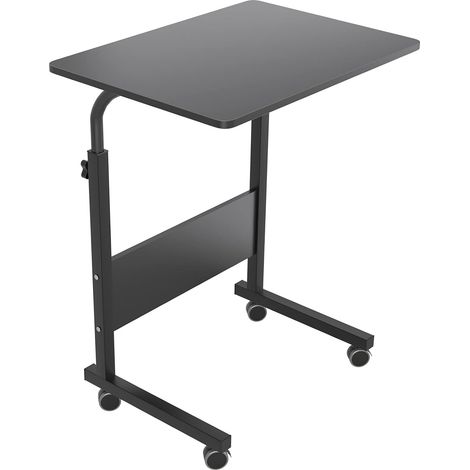 Need – Table mobile pour ordinateur portable 60 x 40 cm – Hauteur réglable 71-90 cm – Support en acier avec roulettes verrouillables – Bureau assis debout